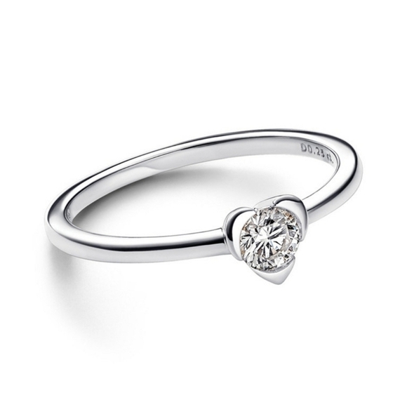 Pandora Talisman Lab-Grown Diamond Heart ring Size 5 - Picture 8 of 8